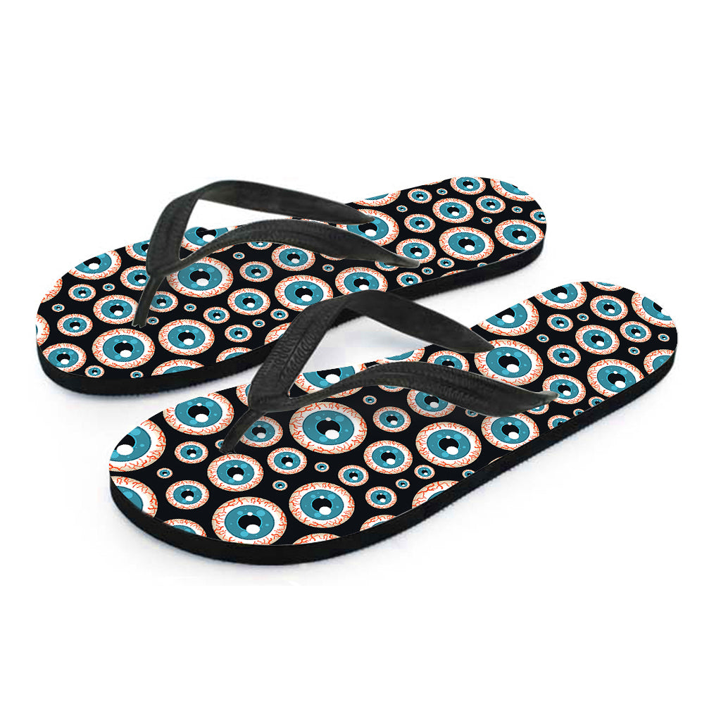 Creepy Eyeball Pattern Print Flip Flops