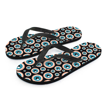 Creepy Eyeball Pattern Print Flip Flops