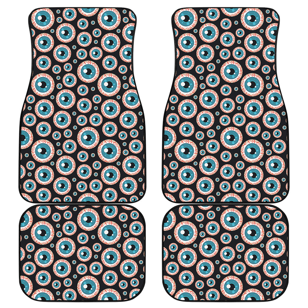 Creepy Eyeball Pattern Print Front and Back Car Floor Mats