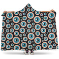 Creepy Eyeball Pattern Print Hooded Blanket