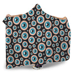 Creepy Eyeball Pattern Print Hooded Blanket