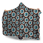 Creepy Eyeball Pattern Print Hooded Blanket