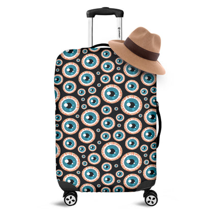 Creepy Eyeball Pattern Print Luggage Cover
