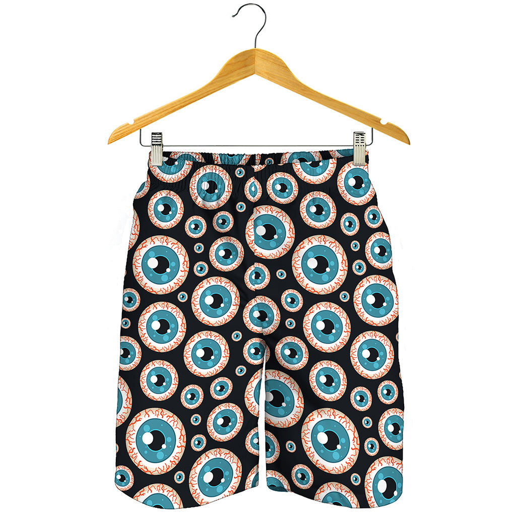 Creepy Eyeball Pattern Print Men's Shorts