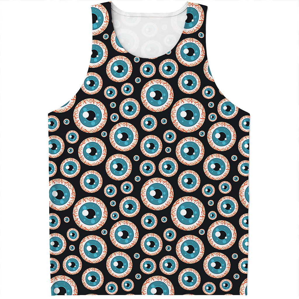 Creepy Eyeball Pattern Print Men's Tank Top