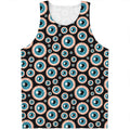 Creepy Eyeball Pattern Print Men's Tank Top