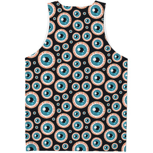 Creepy Eyeball Pattern Print Men's Tank Top