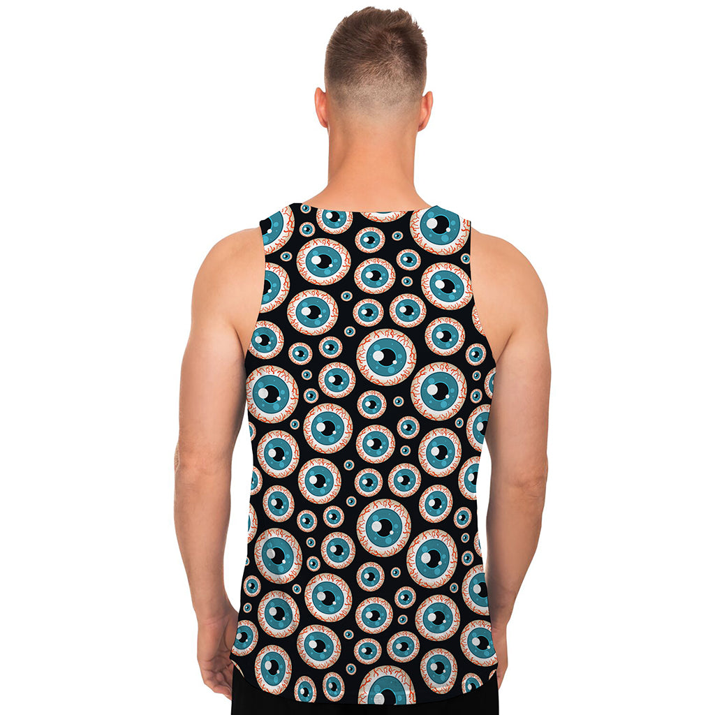 Creepy Eyeball Pattern Print Men's Tank Top