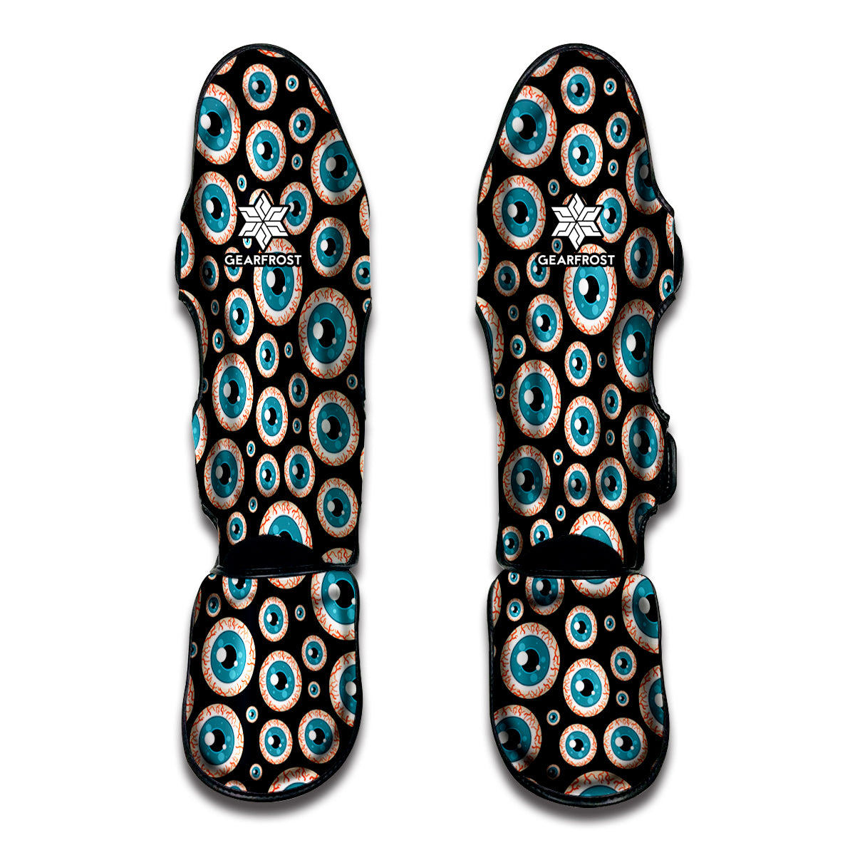 Creepy Eyeball Pattern Print Muay Thai Shin Guard