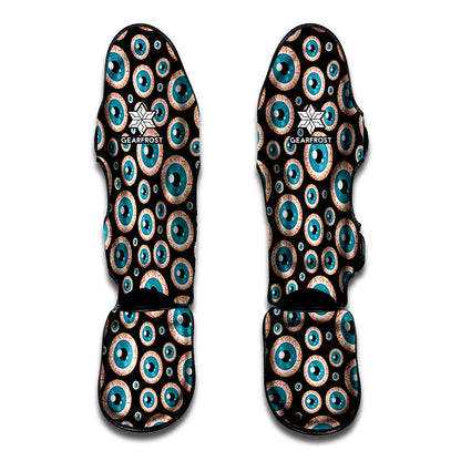 Creepy Eyeball Pattern Print Muay Thai Shin Guard