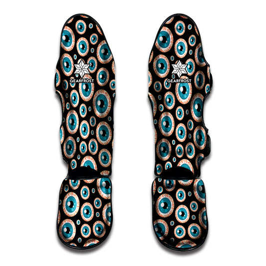 Creepy Eyeball Pattern Print Muay Thai Shin Guard