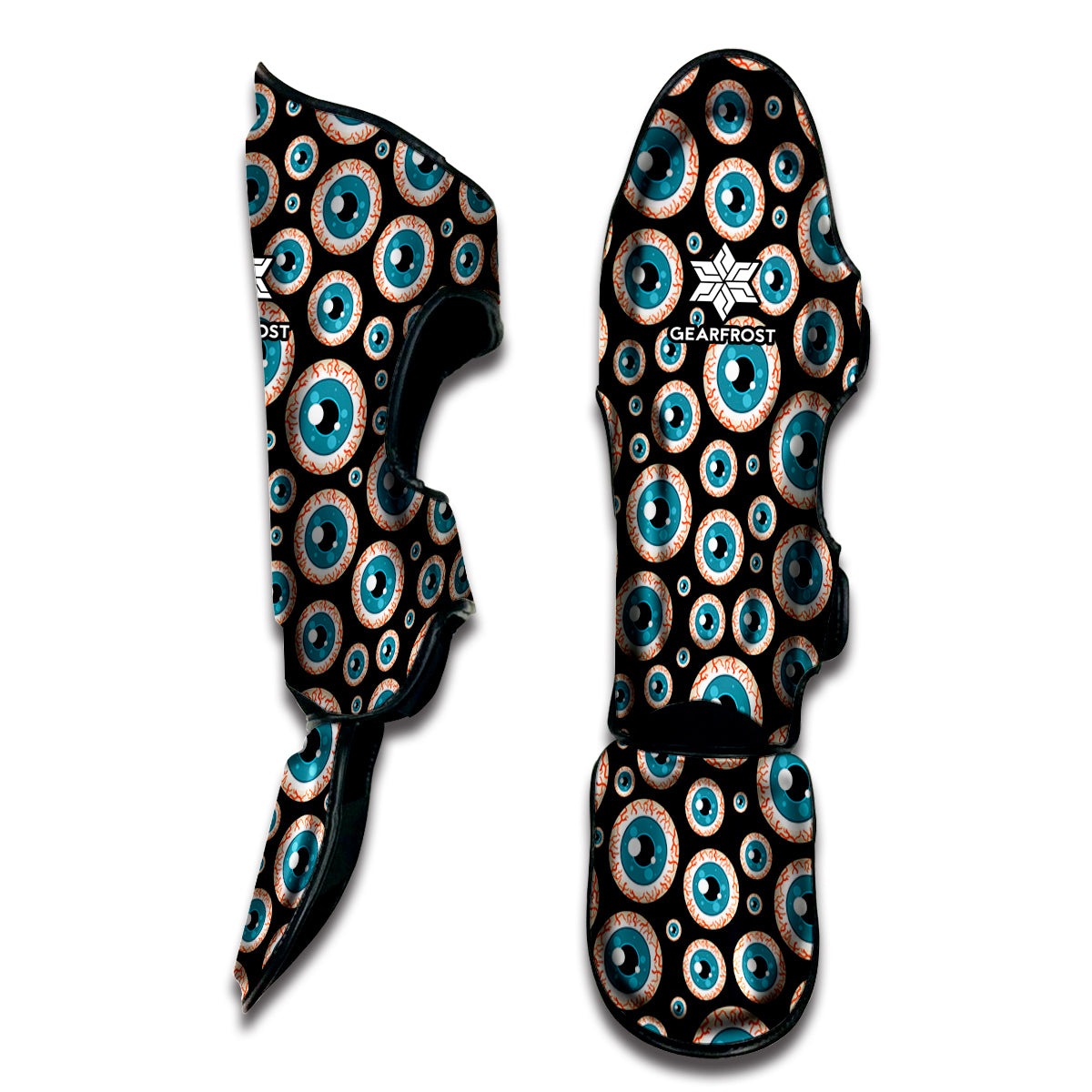 Creepy Eyeball Pattern Print Muay Thai Shin Guard