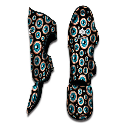 Creepy Eyeball Pattern Print Muay Thai Shin Guard