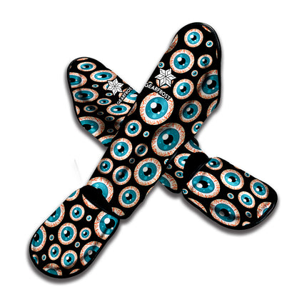 Creepy Eyeball Pattern Print Muay Thai Shin Guard
