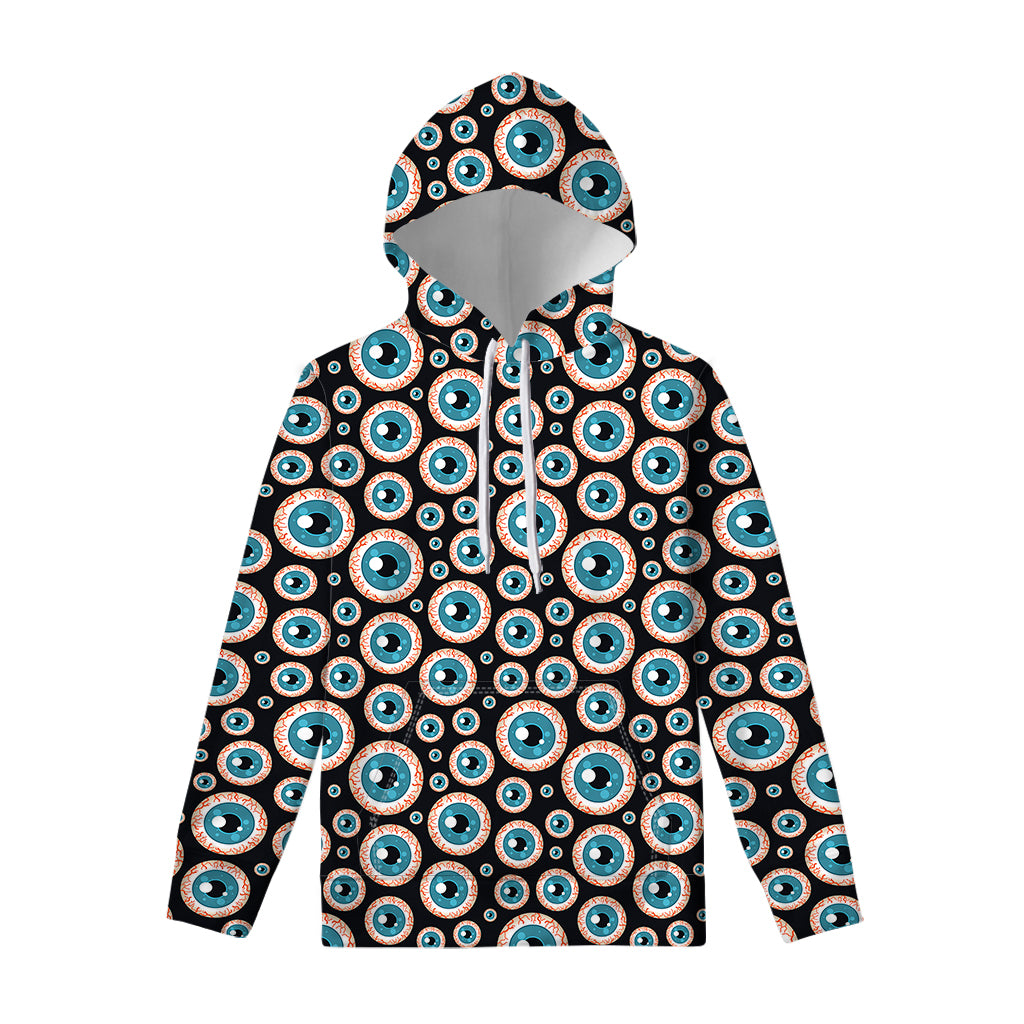 Creepy Eyeball Pattern Print Pullover Hoodie