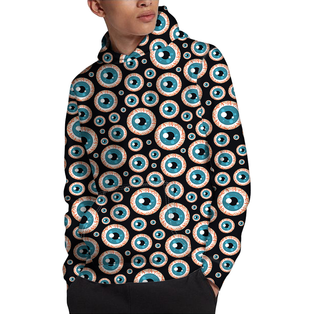 Creepy Eyeball Pattern Print Pullover Hoodie