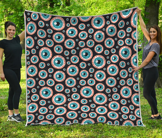 Creepy Eyeball Pattern Print Quilt