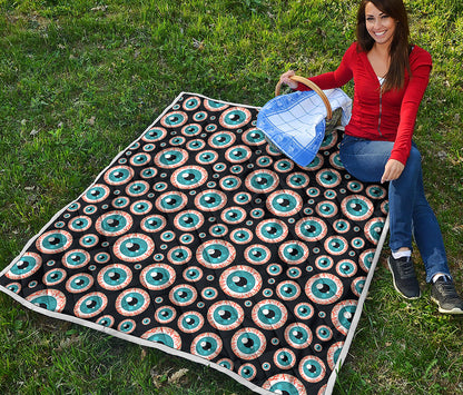 Creepy Eyeball Pattern Print Quilt