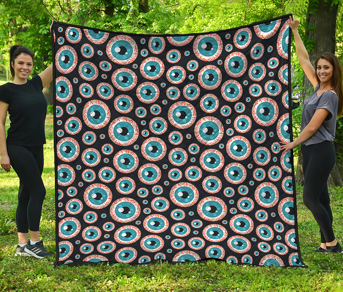 Creepy Eyeball Pattern Print Quilt