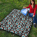 Creepy Eyeball Pattern Print Quilt