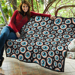 Creepy Eyeball Pattern Print Quilt