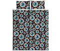 Creepy Eyeball Pattern Print Quilt Bed Set