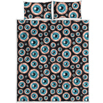 Creepy Eyeball Pattern Print Quilt Bed Set