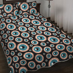 Creepy Eyeball Pattern Print Quilt Bed Set