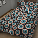 Creepy Eyeball Pattern Print Quilt Bed Set
