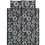 Creepy Eyeball Pattern Print Quilt Bed Set