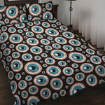 Creepy Eyeball Pattern Print Quilt Bed Set