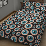 Creepy Eyeball Pattern Print Quilt Bed Set