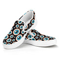 Creepy Eyeball Pattern Print White Slip On Sneakers