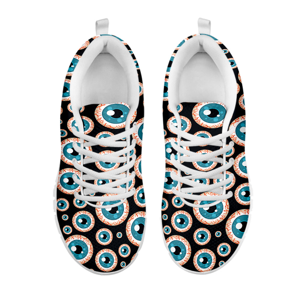 Creepy Eyeball Pattern Print White Sneakers