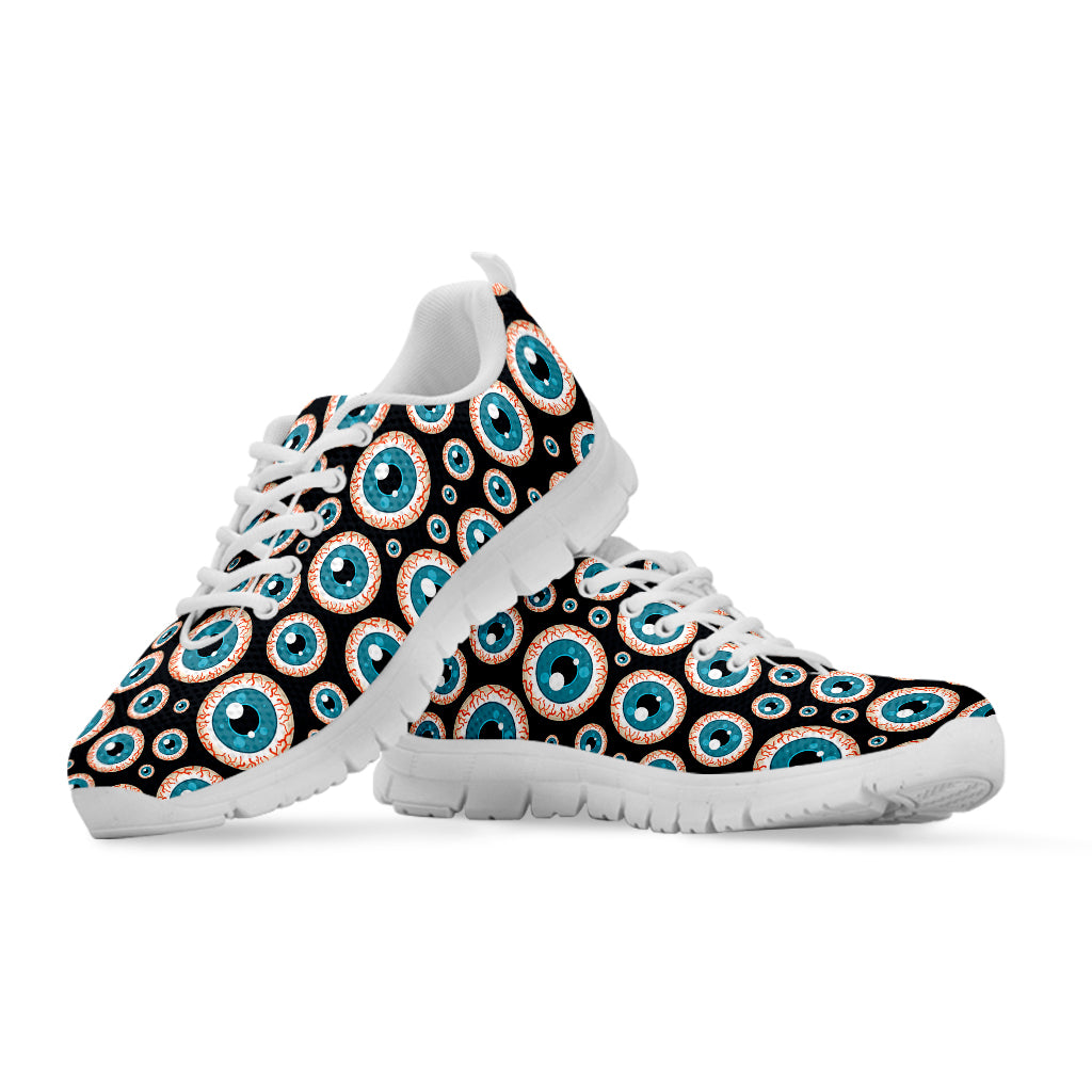Creepy Eyeball Pattern Print White Sneakers