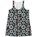 Creepy Eyeball Pattern Print Women's Racerback Tank Top