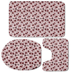 Creepy Red Eyeball Pattern Print 3 Piece Bath Mat Set