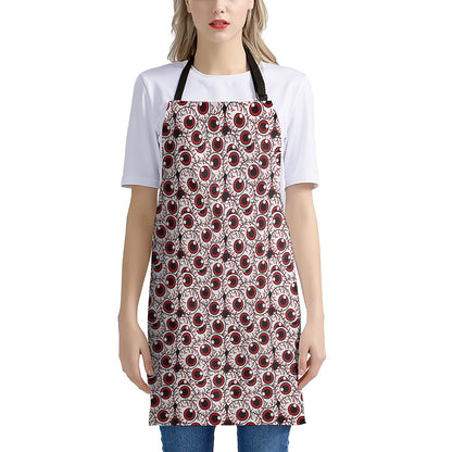 Creepy Red Eyeball Pattern Print Apron