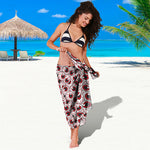 Creepy Red Eyeball Pattern Print Beach Sarong Wrap