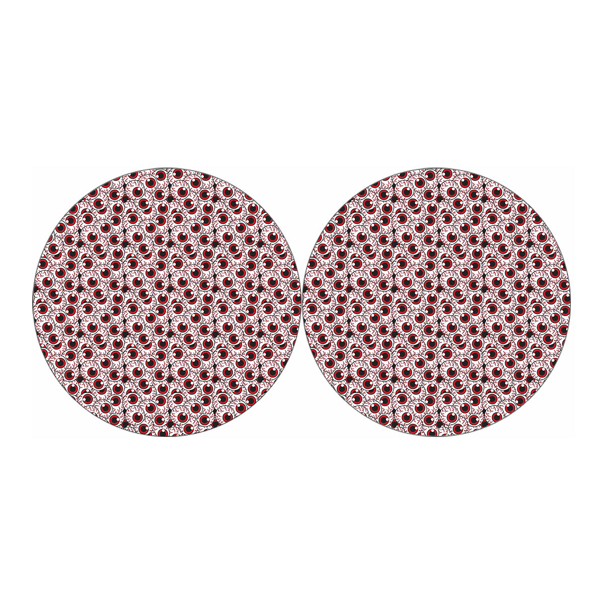 Creepy Red Eyeball Pattern Print Car Coasters