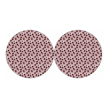 Creepy Red Eyeball Pattern Print Car Coasters