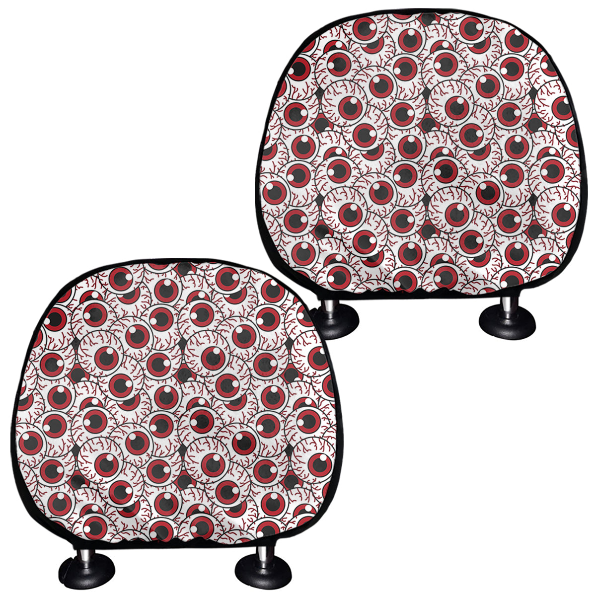 Creepy Red Eyeball Pattern Print Car Headrest Covers