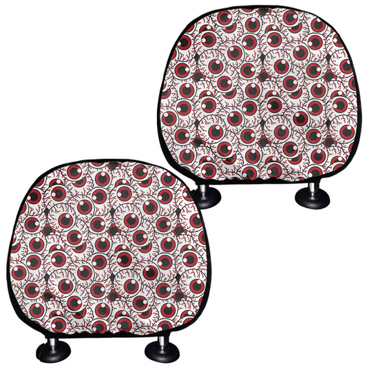 Creepy Red Eyeball Pattern Print Car Headrest Covers