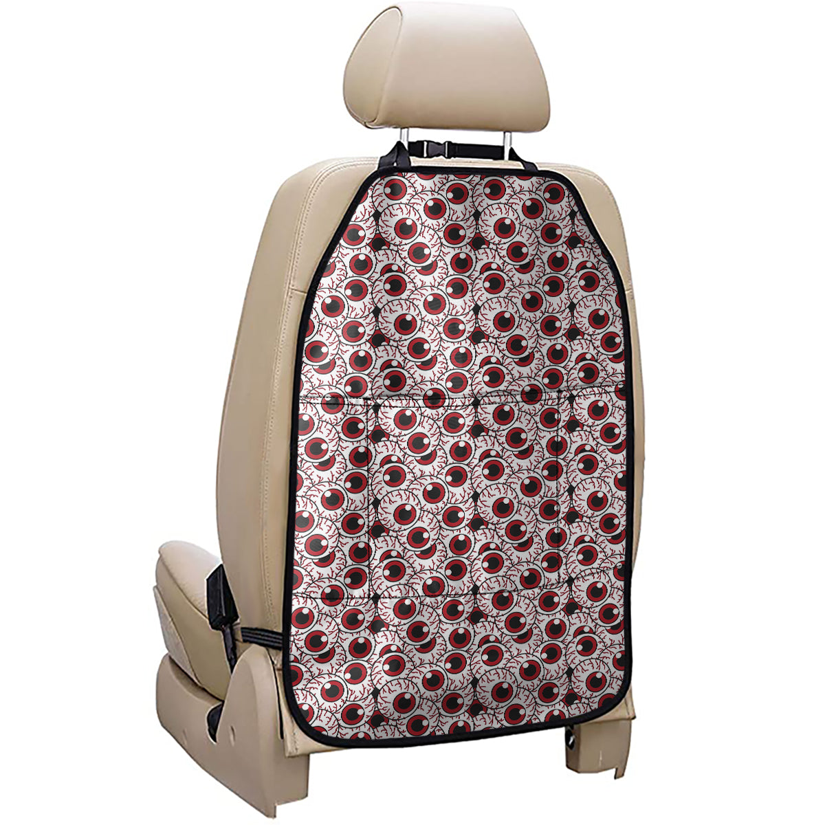 Creepy Red Eyeball Pattern Print Car Seat Organizers
