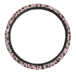 Creepy Red Eyeball Pattern Print Car Steering Wheel Cover