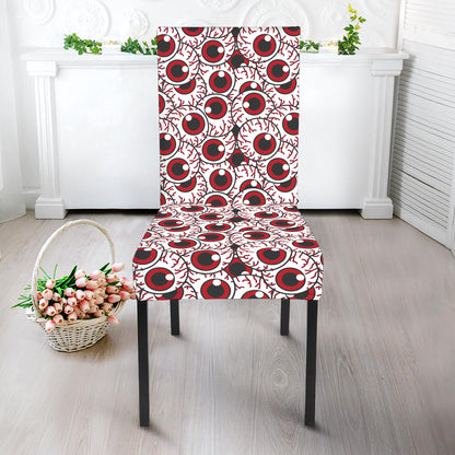 Creepy Red Eyeball Pattern Print Dining Chair Slipcover