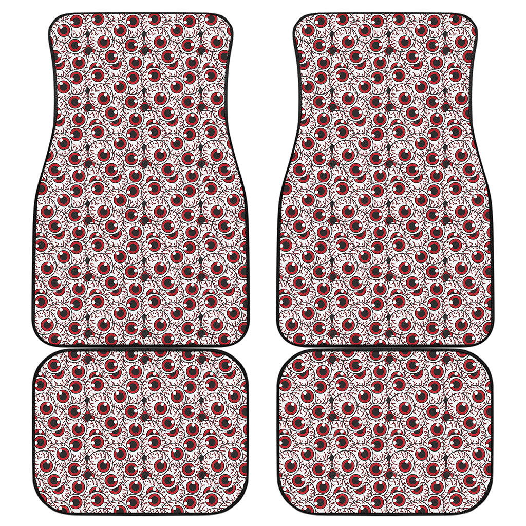 Creepy Red Eyeball Pattern Print Front and Back Car Floor Mats