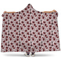 Creepy Red Eyeball Pattern Print Hooded Blanket