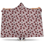 Creepy Red Eyeball Pattern Print Hooded Blanket