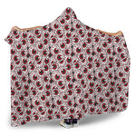 Creepy Red Eyeball Pattern Print Hooded Blanket